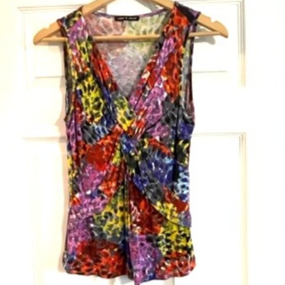 Multi-Color Cable & Gauge Cross Knot Tank, Size Small - Picture 2 of 10